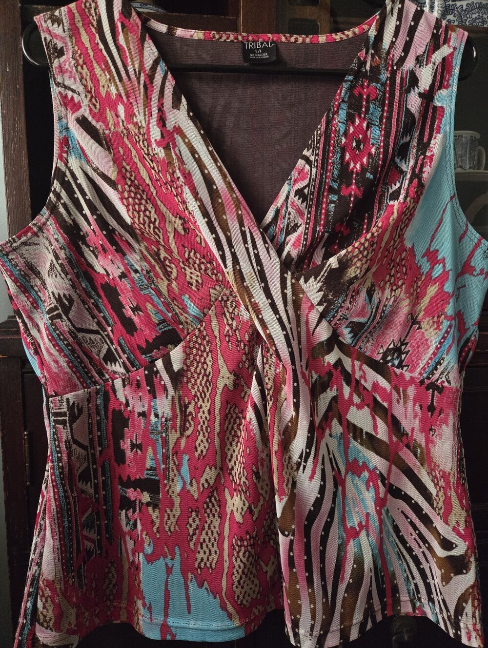 Y2K Tribal Brand Mesh Animal Print Sexy Dressy Sleeveless Top